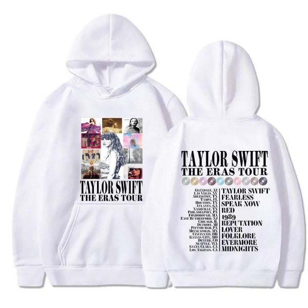 2023 julegave Taylor Swift Fans hættetrøje efterår og vinter Sweatshirt til mænd og kvinder julejakke white 2XL