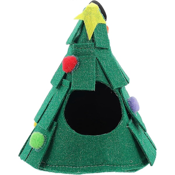 Joulukuusen muotoinen hamsterin riippumatto roikkuva hamsterin pesä mukava lemmikkitalo lemmikkitarvikkeet, 12*12*16cm