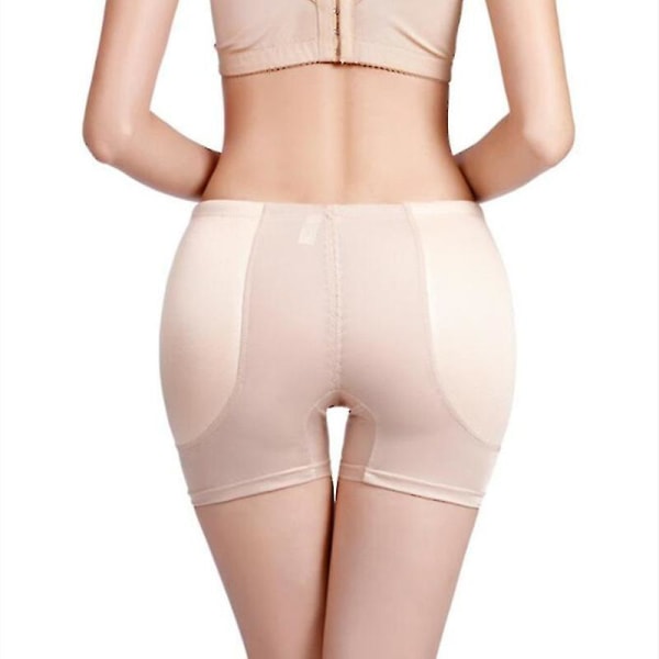 Naisten pehmustetut saumattomat Muotoiluhousut Alushousut Butt Lifter Hip Enhancer Alusvaatteet Shaper Shortsit Irrotettavat pehmusteet S-5xl beige 4XL