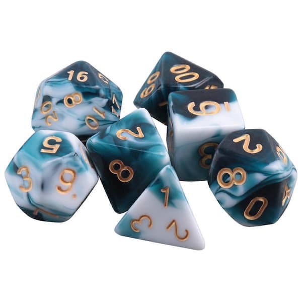 7 osainen noppasarja Polyhedral noppasarja roolipelinoppasarja DND-roolipeleihin