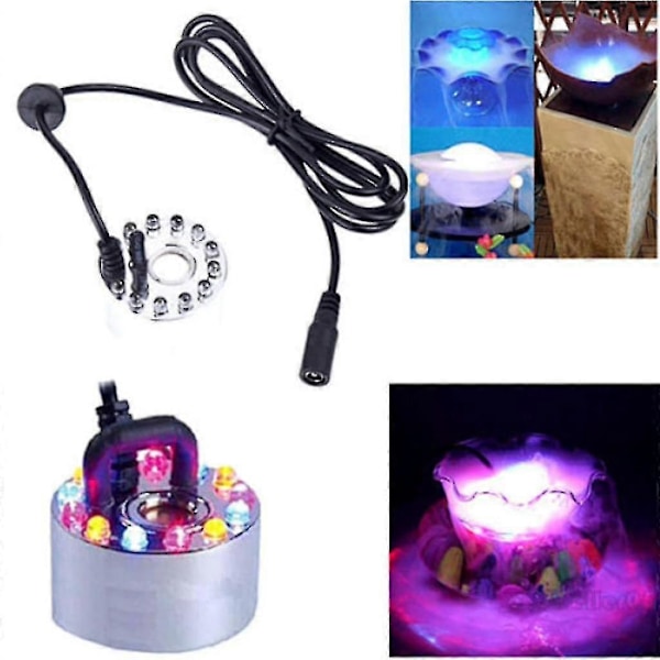 12 LED Drivstoff Luftfukter Nebler Ultralyd For Zimmerbrunnen-HYJ