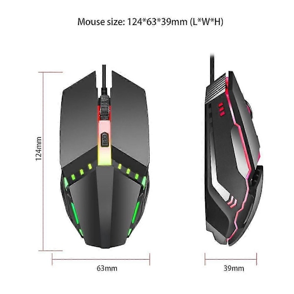 Mus Färgglad Glödande Gamingmus 4D Ergonomisk Design