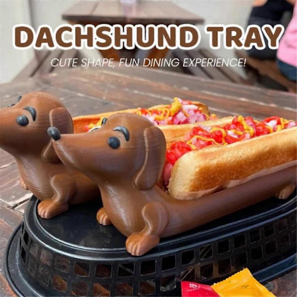 Sjov Hotdog Sushi Serveringsbakke Slikskål Gravhund Middagstallerken