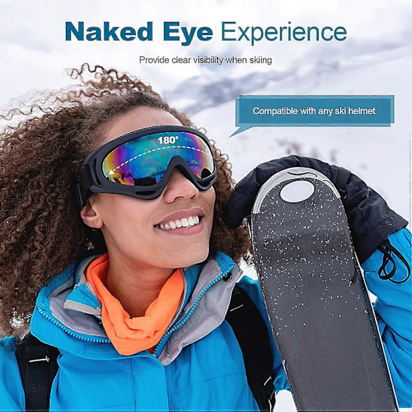 Ski Goggles Unisex Vindtætte UV-beskyttende Snescooterbriller