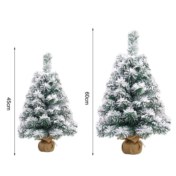 Mini juletræ kunstig flocket sne bordplade juletræ ornament 45cm