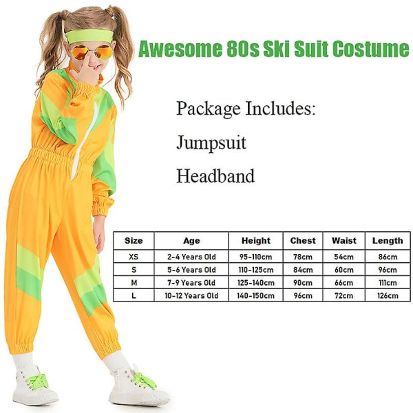 2023 New Arrival Pige Shell Suit Party Træningsdragt Halloween Cosplay Til Børn 80'er Skidragt Kostume 2-4 Years Old