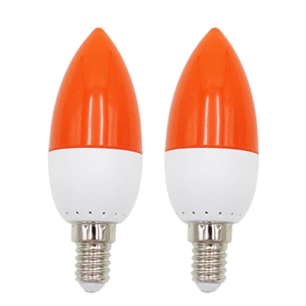 2x E14 Led Värikynttilälamppu, Värikynttilävalo, punainen