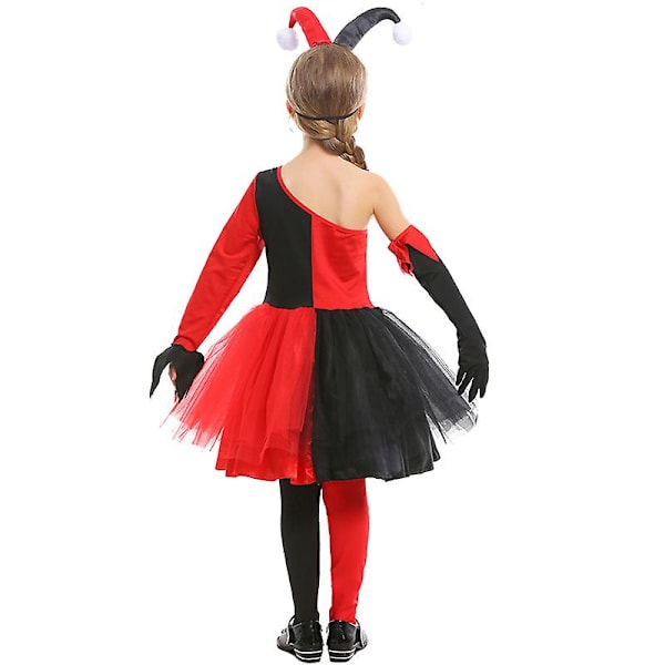 Karneval Halloween Forældre-barn Klassisk klovnekostume Film Crazy Fræk Harlekin Playsuit Cosplay Fancy festkjole Lady XS