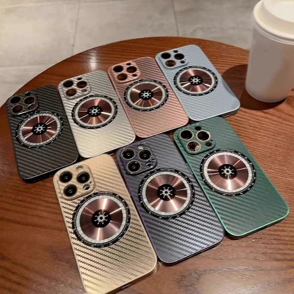 Hiilikuituinen magneettikotelo iPhone 15 Plus -puhelimelle, langaton lataus yhteensopiva Magsafen kanssa miehille ja naisille