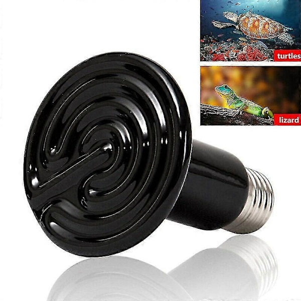 Keramisk Varmepære 100w 150w Reptil Dag & Nat Infrarød Varmelampe (sort) (2 stk)