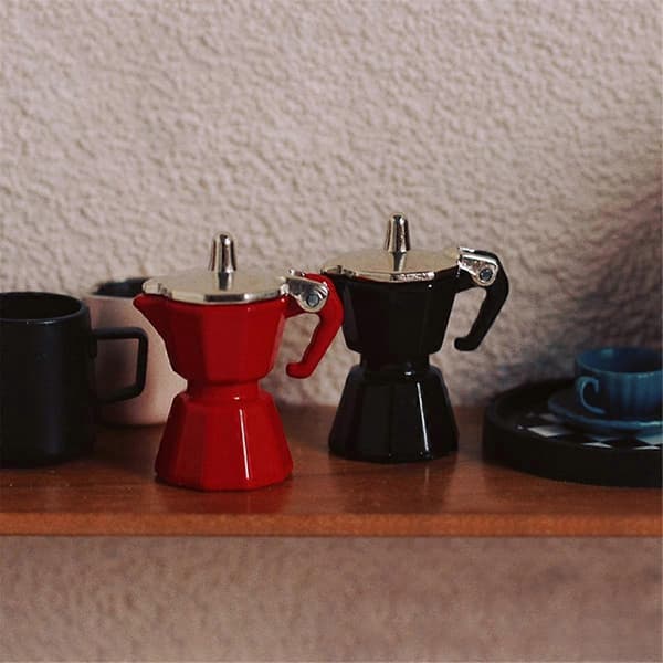 Miniature Scene Legetøj Simulation Mini Kaffekande Dukkehus Kaffeudstyr Model til Børn Rød