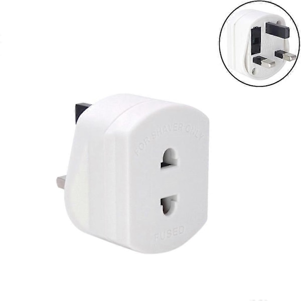 Parranajokoneen pistotulppa-adapteri, parranajokoneen hammasharja-adapteri, epilaattorit, kylpyhuone, UK - 2-nastainen 3