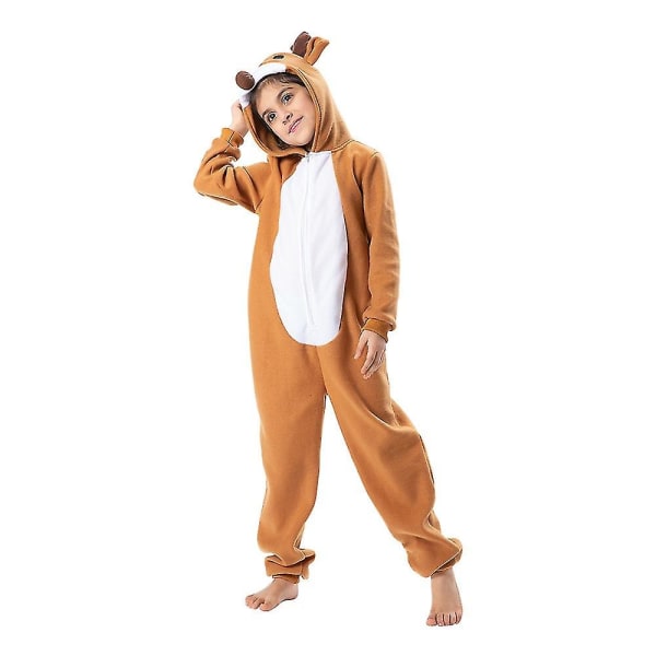 Julebørns elg Pyjamas i et stykke Rensdyrkostumer til julefestaktiviteter M