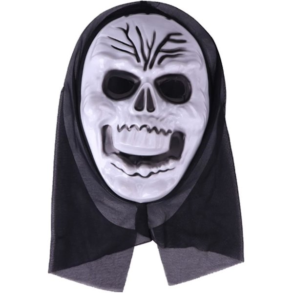 Vintage Halloween Mask Mask Med Hölje, Halloween Scream Mask Helhuvud Masker Skrämmande masker Fest Skräck Kostym Accessoar Halloween Ornament
