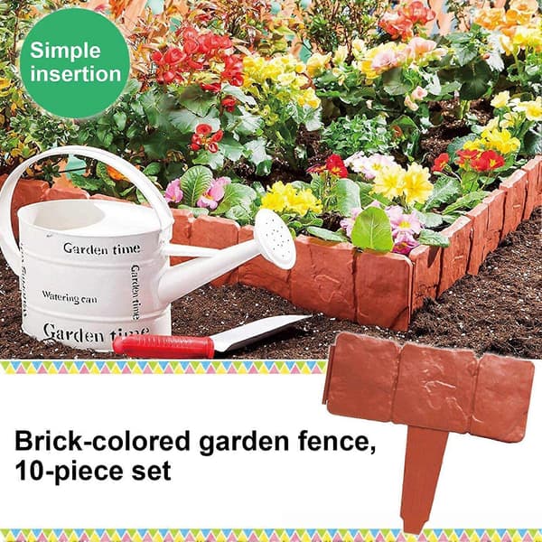 Landskapsgrensepaneler – Hagegjerde i plast uten graving – for stier, plener og blomsterbed Grey 10 pcs