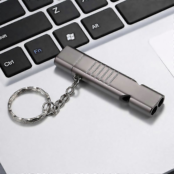 32GB USB3.0 U Disk Fløjte USB Flash Drev 2-i-1 Design Bærbar U Disk Zinklegeringsmateriale Solid og Holdbar Plug and Play Grå 32GB
