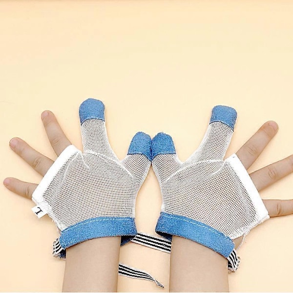 1 Par Barn Spädbarn Anti-Bit Ät Handskyddshandskar Baby Förhindra Bita Fingernaglar Handske För Småbarn Barn Ofarligt Set