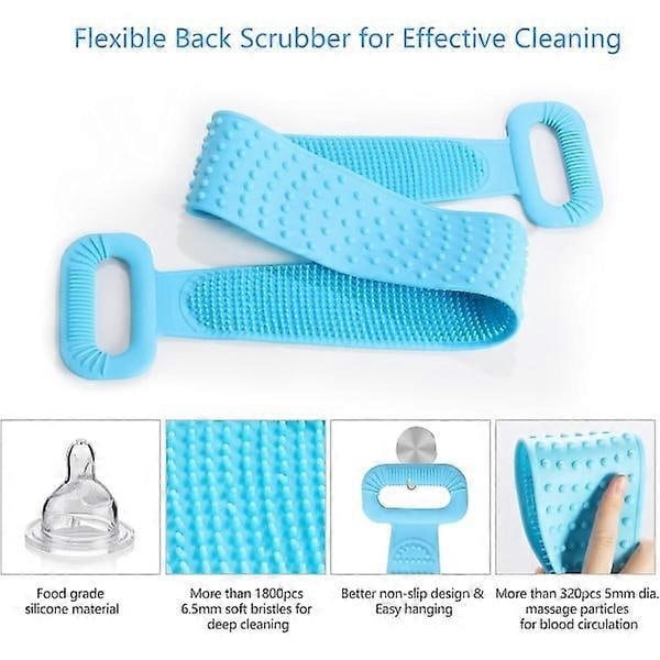 Ekstra lang ryggskrubber Silikon ryggskrubbebelte Ryggskrubber Ryggskrubb