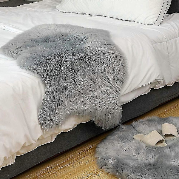 Imiteret Pels Tæppe Fåreskind Tæppe Løber 2 X 3 Ft Blødt Fluffy Fåreskind