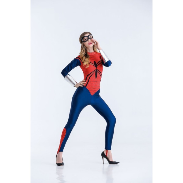 Ny Halloween-kostyme Spider-Man Supergirl Jumpsuit Marvel Hero Anime Captain America Stage-antrekk style 3 L