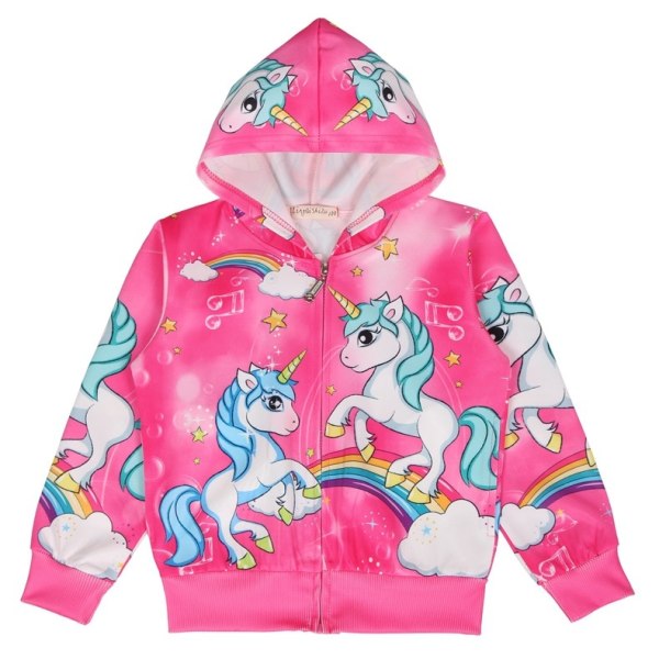 små rockar tjejkläder barnkläder min moana barn jackor för tjejer enhörning häst vinter kofta med dragkedja Kappa Huva Red 3T