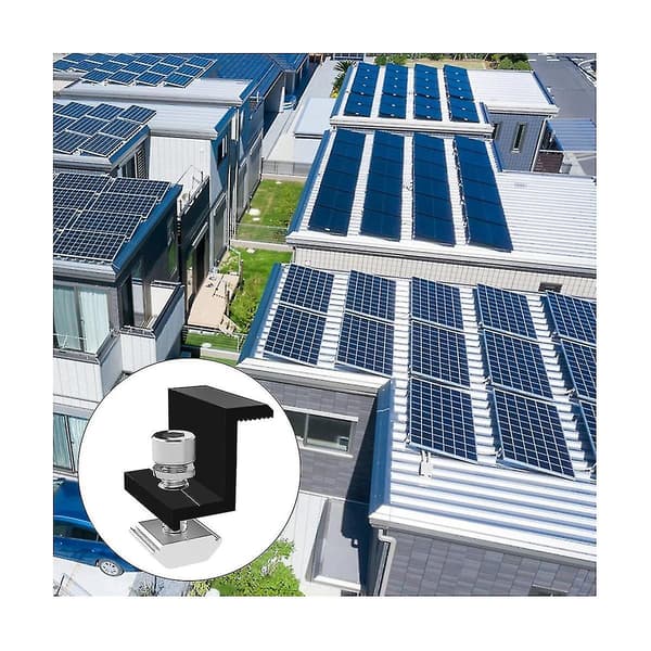 12 Pak Solcellemodulholder Endeklemme, Endeklemme Til Montering Af Solpanel, Sideklemme Til Pv Sol