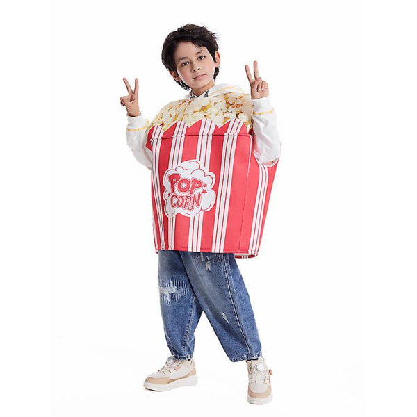 Unisex barn Halloween Fancy Dress Up Søt barn bøtte med popcorn kostyme