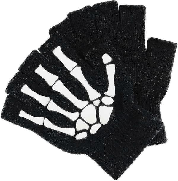 Til skelet - Lysende og strækbare fingerløse handsker (et par)
