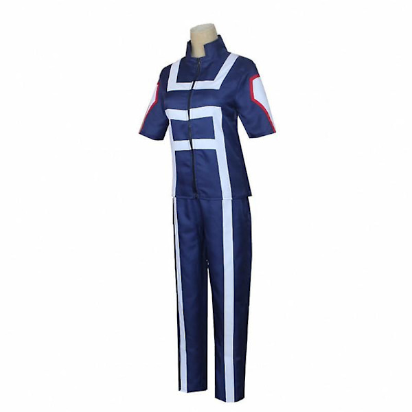 Anime My Hero Academia Iida Tenya Todoroki Shoto Cosplay Gym Outfit Overdele Bukser Paryk Halloween Karneval Festkostumer Costumes with wigs XL