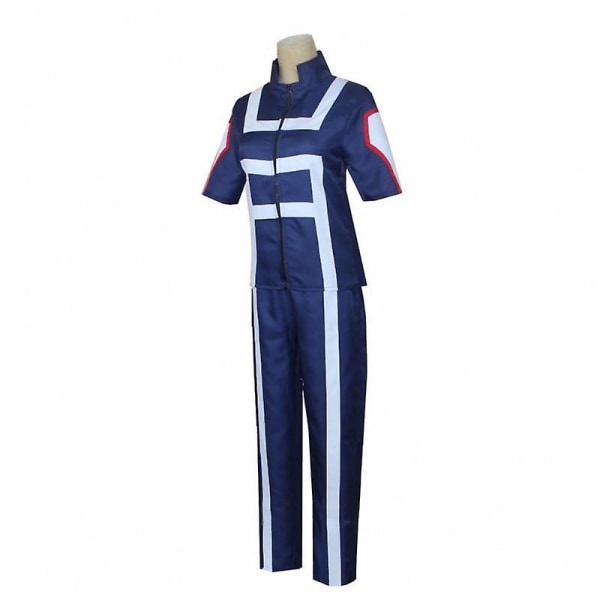 Anime My Hero Academia Iida Tenya Todoroki Shoto Cosplay Gym Outfit Toppar Byxor Peruk Halloween Carnival Party Kostymer Costumes with wigs M