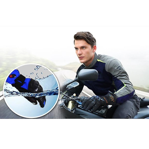 Oppvarmede hansker for menn kvinner, elektriske varmehansker for motorsykkel, ski, jakt BLUE M