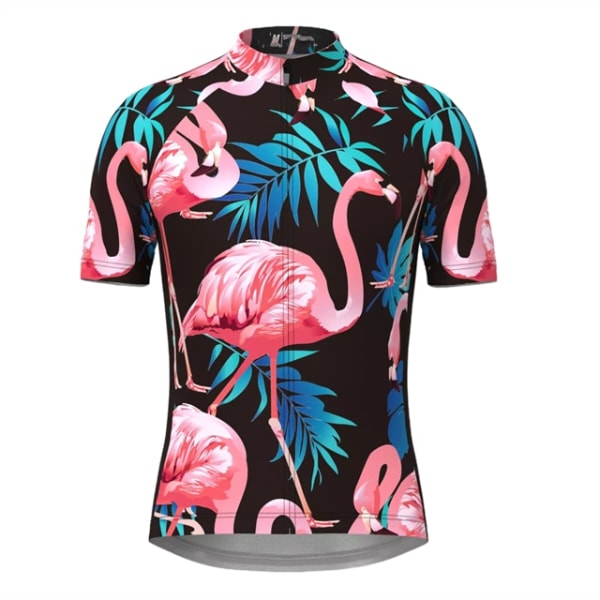 Mænd Hawaiian Tropical Flamingo Print Cykeltrøjesæt Kortærmede Cykeltøj MTB Ropa Ciclismo Bib Pant Cykeltøj 17 L