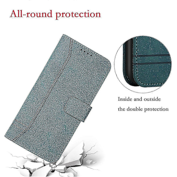 Læder Magnetisk Lukning Etui med Flip Wallet Støttefunktion Cover kompatibel Samsung Galaxy S8 Plus: Grøn (Gave fra G)