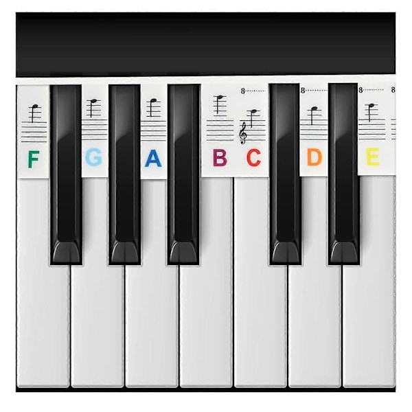 Avtakbar Piano Keyboard Notat Silikon Og Ingen Behov Klistremerker Lær Piano Guide Markør Tilbehør
