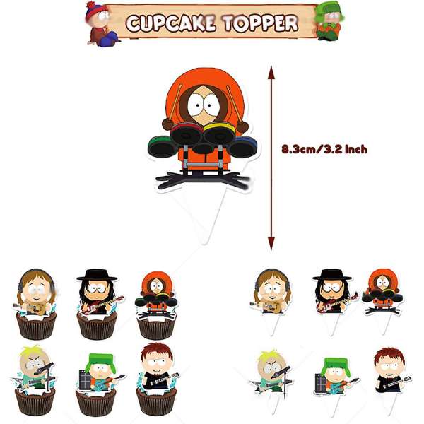 South Park Theme Party Dekoration Supplies Ballon Banner Cupcake Toppers Kit Gaver
