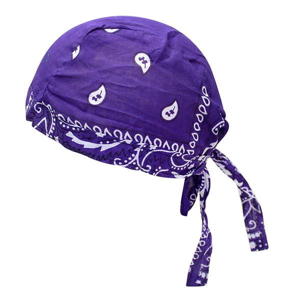 Multi hip hop-puuvillainen print Pirate Bandana Beanie Streetwear Paras joululahja Dark Purple