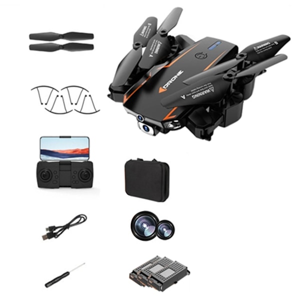 Bærbar Sort/Orange Drone-Kamera med Taske 360Â° Flip Hastighedsjustering Quadcoptere Gaver til Børn Voksne