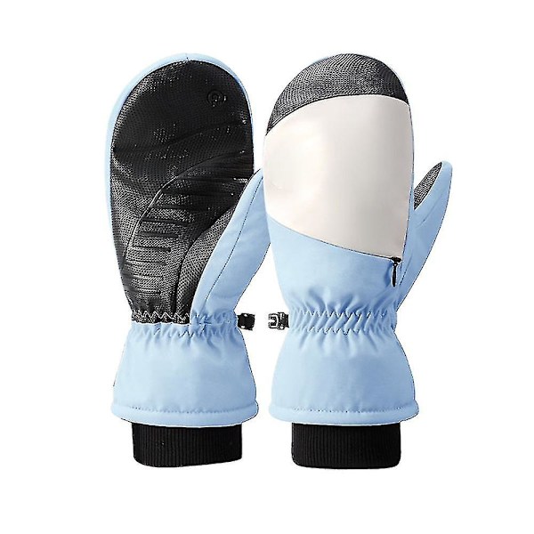 Skidhandskar för män och kvinnor: Vindtät vattenavvisande vintervante Single Xs-xxxl Blue M