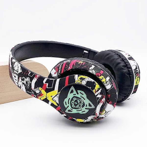 Muoti Graffiti Taitettavat Bluetooth 5.1 Kuulokkeet Langattomat Melua Vaimentavat DJ Bassokuulokkeet Peli Kuulokkeet Tukevat TF-korttia Mikrofonilla