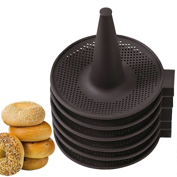 Silikoneforme, Donutform til bagning, Donutpander sæt, 6 stk. kageforme til bagel og donut