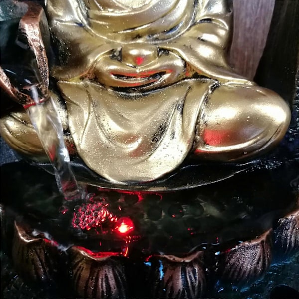 Buddha Bordfontene for Hjemmekontor Dekor LED Lys