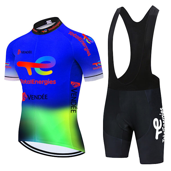 Total New Energies Equipacion Ciclismo Verano Hombre Sommer Cykeltrøje Mænd Roupa Ciclismo Masculino 20D Cykeltøj 2022 Cycling Clothing 13 XS