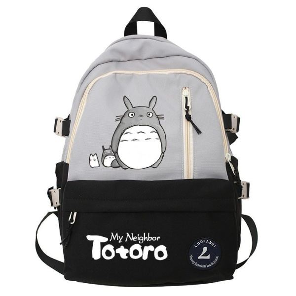 Ghibli Totoro Pojkar Flickor Skolböcker Väskor för tonårsflickor Kawaii College Student Bokväska Ryggsäck Kvinnor Laptop Ryggsäck style 2