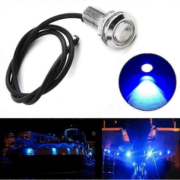 4 kpl Uusia DC 12V 3W Sinisiä LED Marine -valoja Venevalot Kohdevalaisin Kannettava Vedenpitävä Vedenalainen Auto Kuorma-auto Vene Lamput