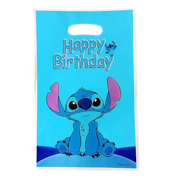 Lilo & Stitch -teema Syntymäpäiväjuhlakoristeet Lasten Lelu Lahja Lateksi Alumiiniofolio Ilmapallo Kertakäyttöiset Astiat Tapahtumatarvikkeet Gift Bag - 10pcs