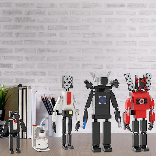 Skibidi Toalett Action Figur Building Block Kit Monitor Man Blocks Modeller Byggleksaker Skibidi Toalett Modell Kid Collection Present monitor man