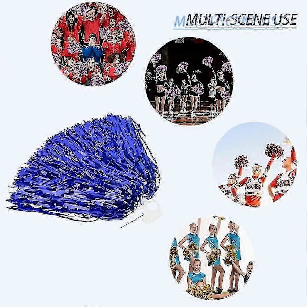 12 kpl Kestäviä kevyitä cheerleader-pom pomeja (satunnaisia värejä)