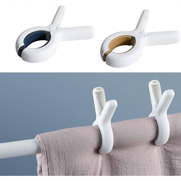 6 Stycken Vindtäta Klämmor i Plast, Jumbo Handduksklämmor, Lämpliga för Solstolar, Loungestolar, Poolstolar, Tvätt