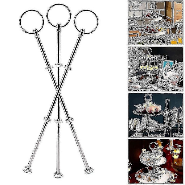 4 Sett 3-lags Kake Stativ Hardware, Lagdelt Brette Hardware 3-lags Kake Stativ