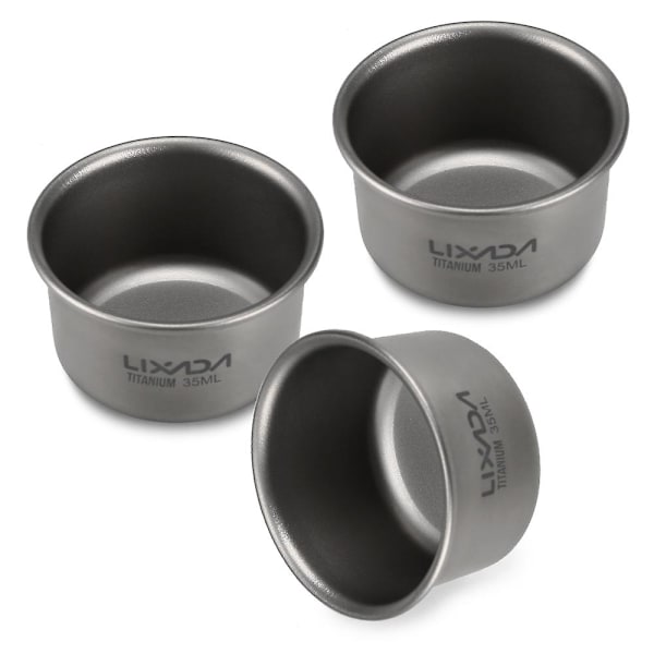 Lixada 35ml Mini Titanium Tekopp Hjemmekontor Utendørs Camping Fottur Kaffe Tekopp Krus 8g